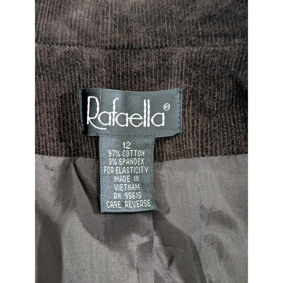 Rafaella Blazer Women’s 12 Brown Corduroy Notched Lapel Lined NWOT Preppy - Picture 6 of 8